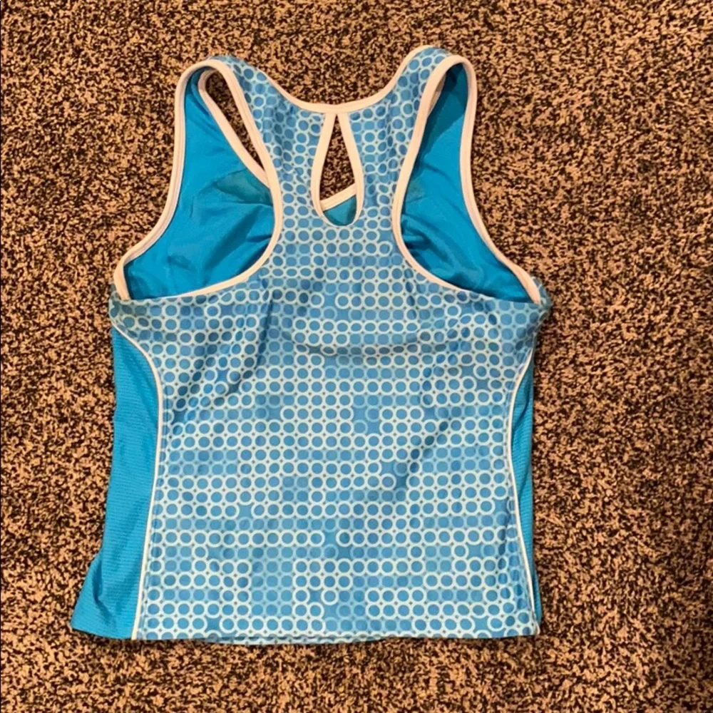 Nike Blue and White Racerback Tank Top y2k